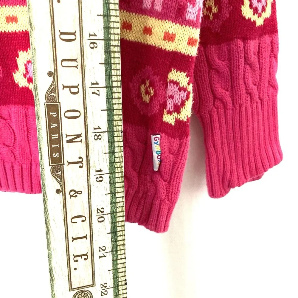 Gymboree Vintage St Moritz Line Colorful Floral Winter Sweater Girls Size XL